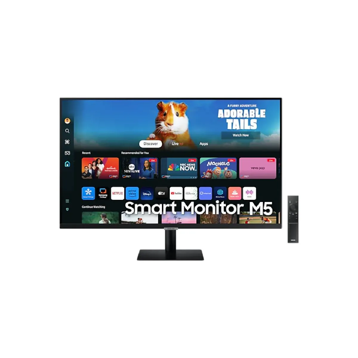 Ecran 27" Samsung Smart Monitor M5 S27DM500EU Noir 1920x1080 VA 3000:1 4ms 250cd/m² 60Hz 2xHDMI 2x USB-A Haut parleurs WiFi5 Bluetooth Pied Inclinable