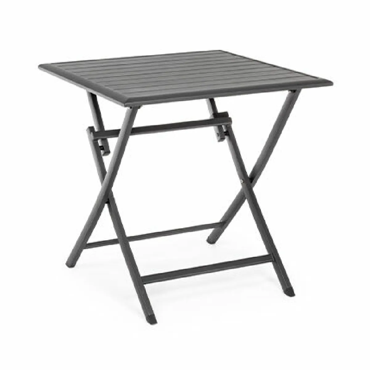 Table de jardin pliante 70x70x71 cm en alu anthracite - BAIO