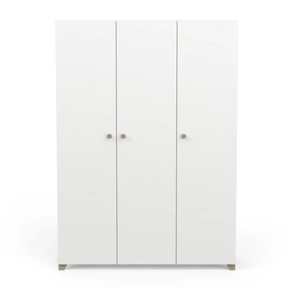 Armoire penderie + lingère 3 portes battantes Blanc/Chêne clair - ZILY