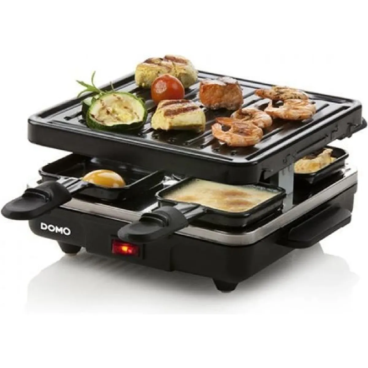 APPAREIL A RACLETTE + GRIL pour 4 personnes Revêtement anti-adhésif