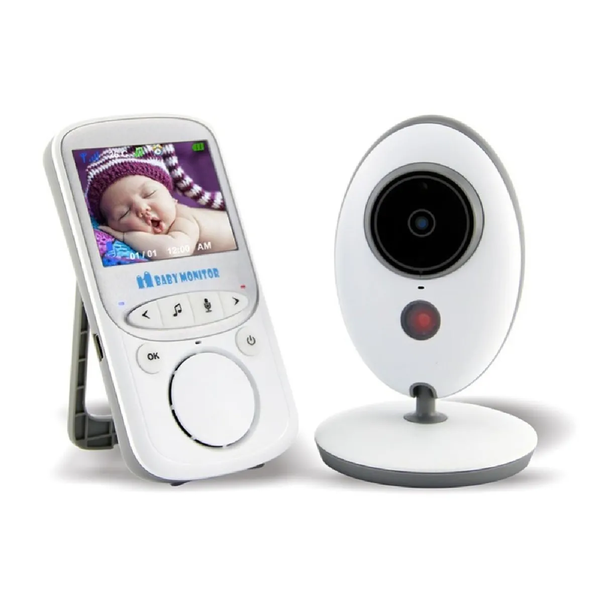 Vidéo sans fil de 2,4 pouces Baby Monitor Caméra couleur Interphone Vision nocturne Surveillance de la température Soins de santé Nounou & 124 ; Nounou Baby Cable & 124 ; Nounou Camera