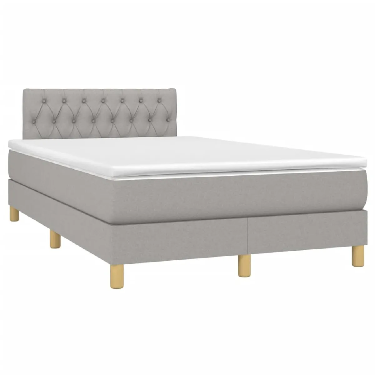 Lit adulte- Lit + matelas,Sommier à lattes de lit et matelas gris clair 120x190 cm tissu -GKD90801