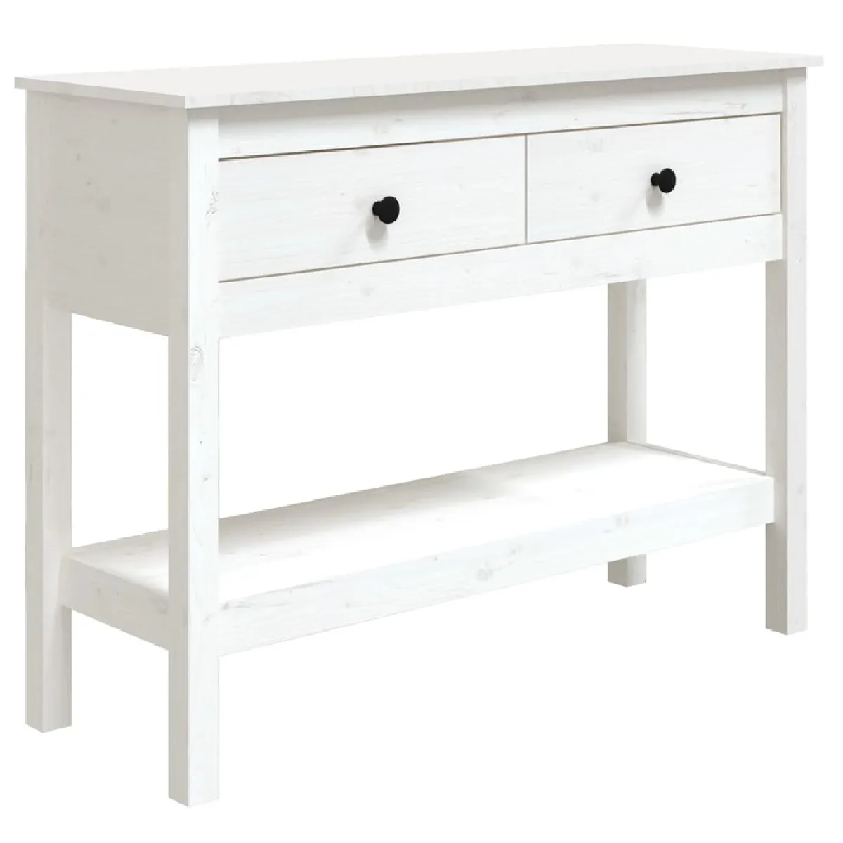 Table console - Meuble d'entrée - Table d'appoint Blanc 100x35x75 cm Bois massif de pin -GKD27212