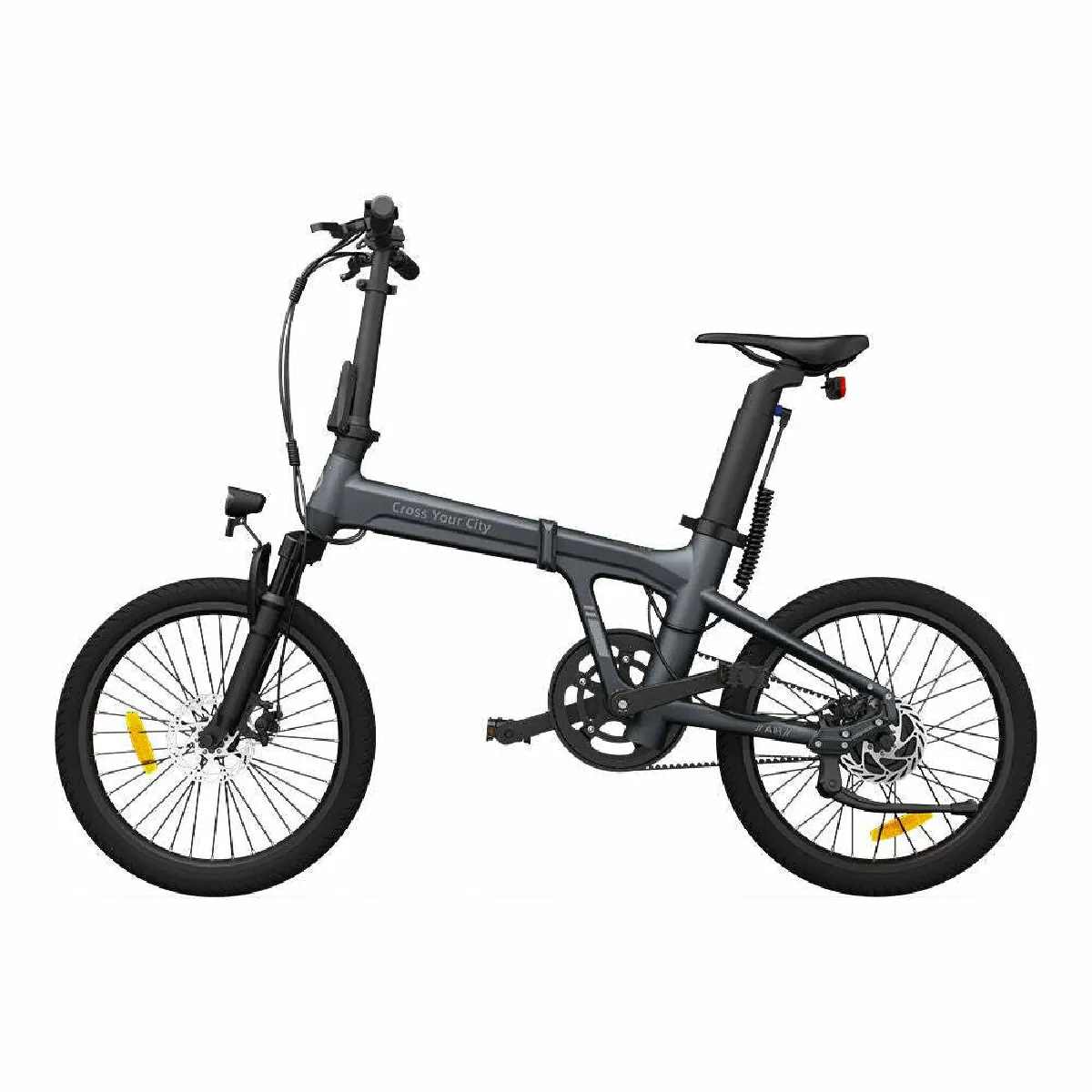 Vélo électrique pliant ADO Air 20S - Moteur 250W Batterie 36V9.6Ah Assisté Autonomie 100KM Freins à Disque Hydrauliques - Gris