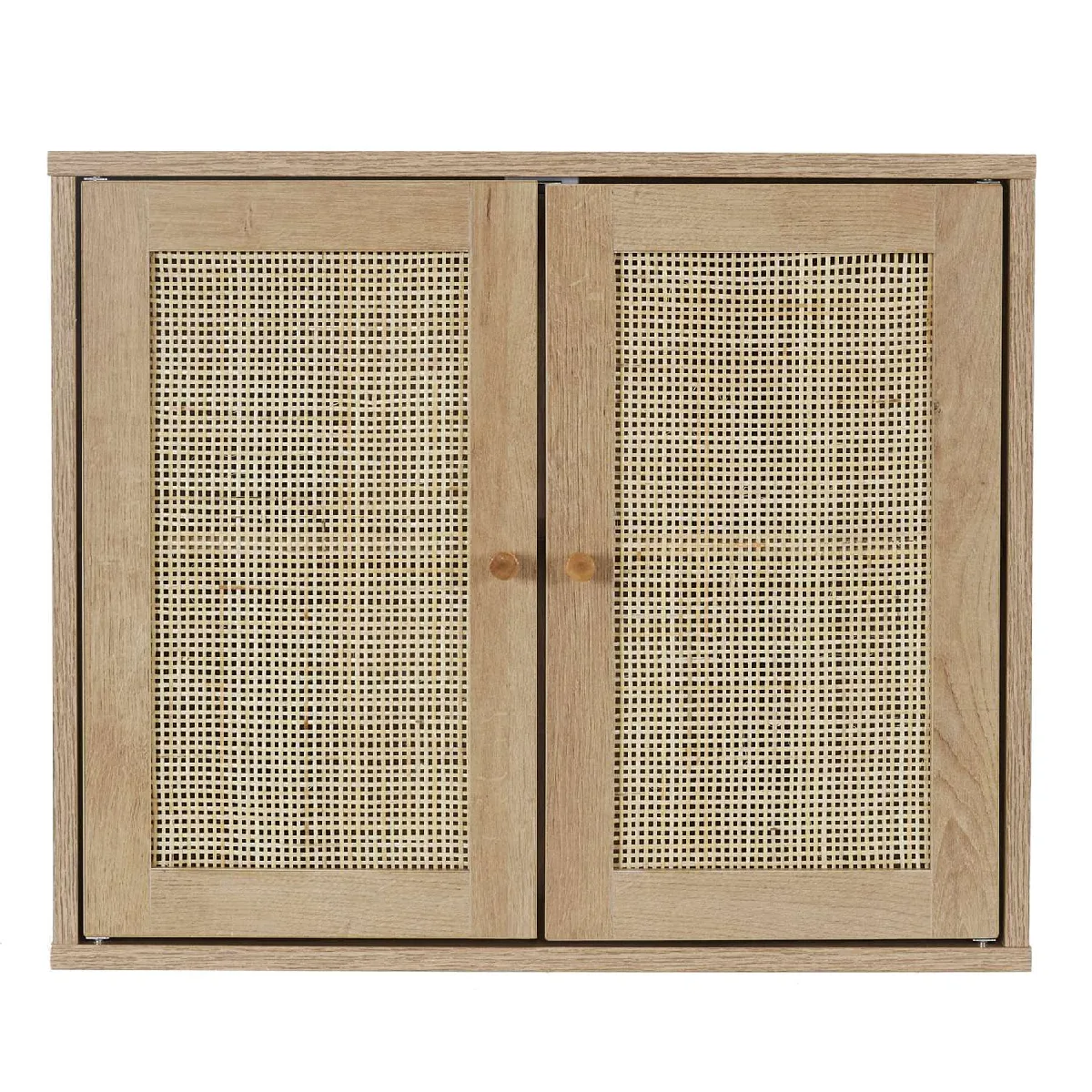 Armoire murale 2 portes Bali en cannage - Marron