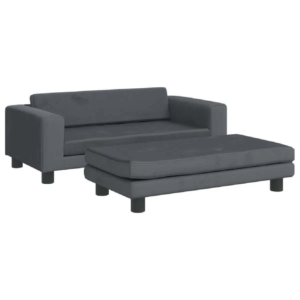 Canapé avec repose-pied pour enfants,Canapé Relax,Sofa de Salon,Banquette gris foncé 100x50x30 cm -GKD128524