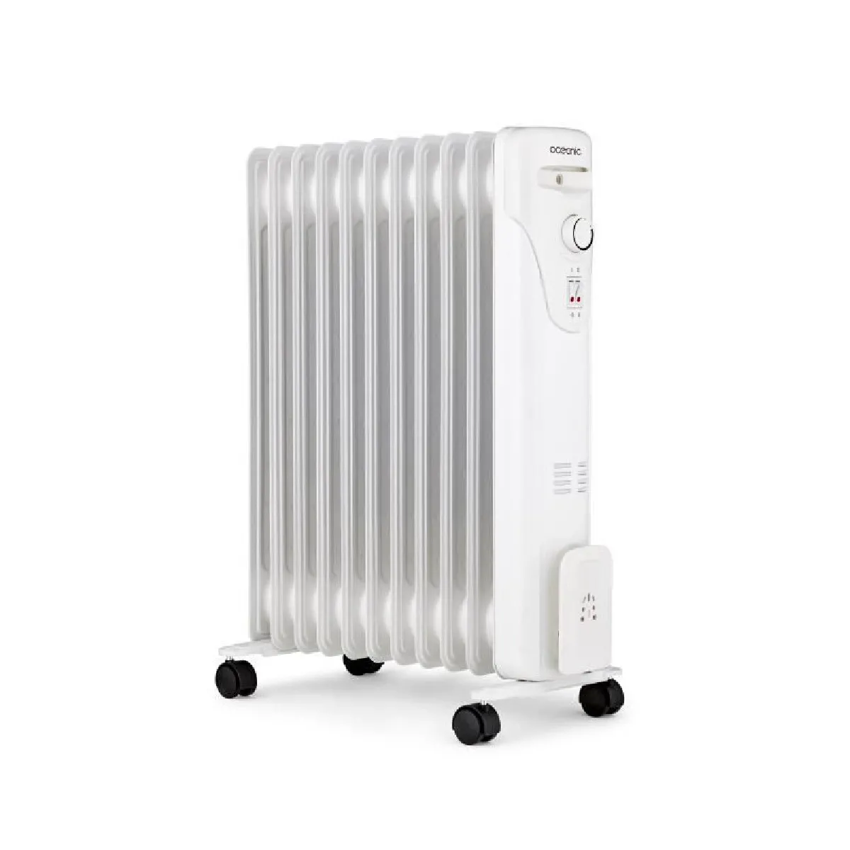 Radiateur électrique bain d'huile 2500W OCEANIC - 3 puissances - 11 éléments - Blanc - Mobile