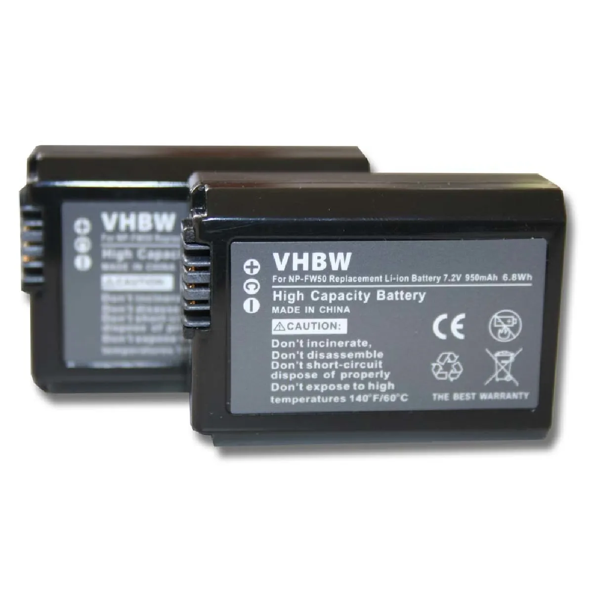 vhbw 2x batterie compatible avec Sony Cybershot DSC-RX10 Mark 4, DSC-RX10 Mark IV appareil photo DSLR (950mAh, 7,2V, Li-Ion) avec puce d'information