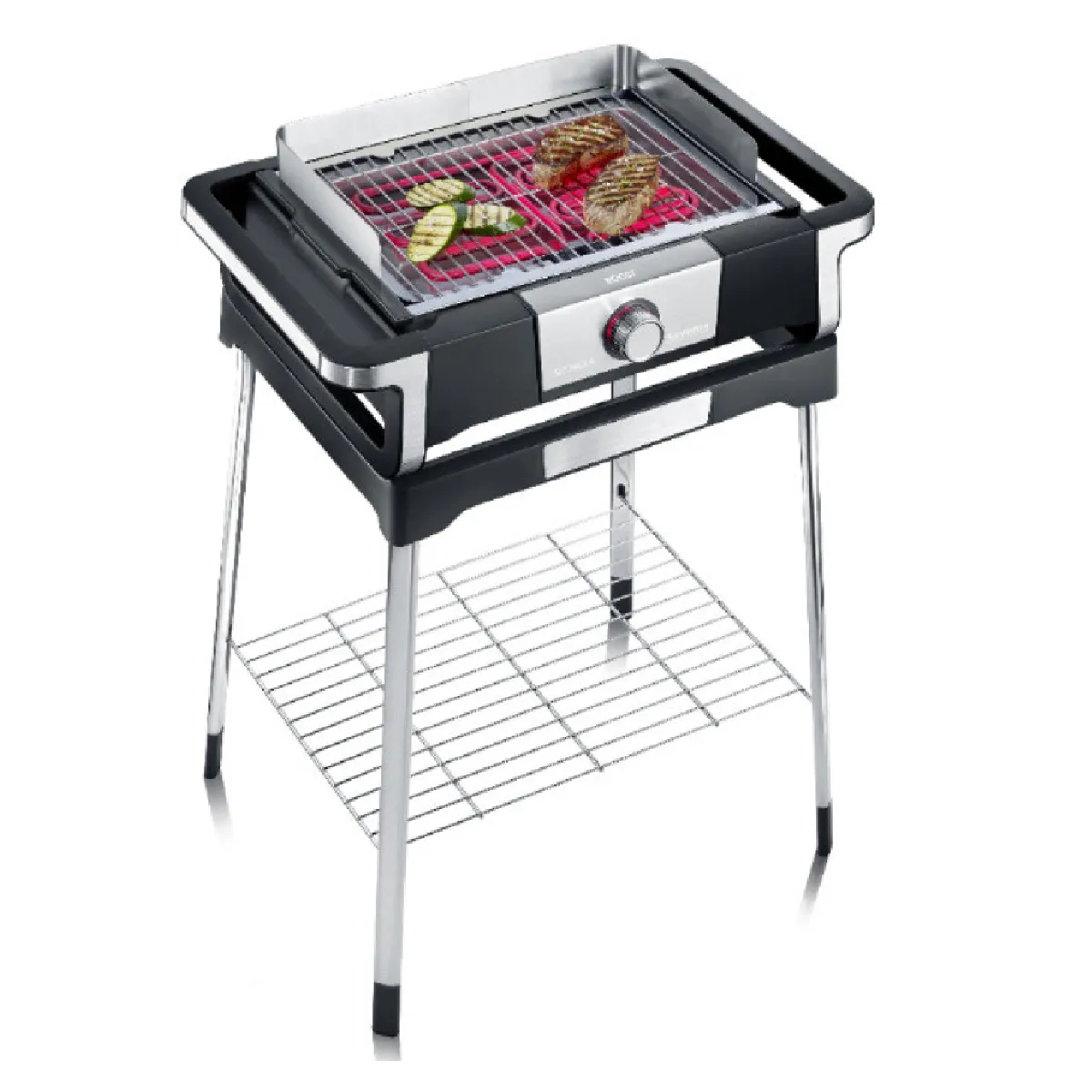 Barbecue électrique sur pieds 3000w noir/inox - pg8117 - SEVERIN