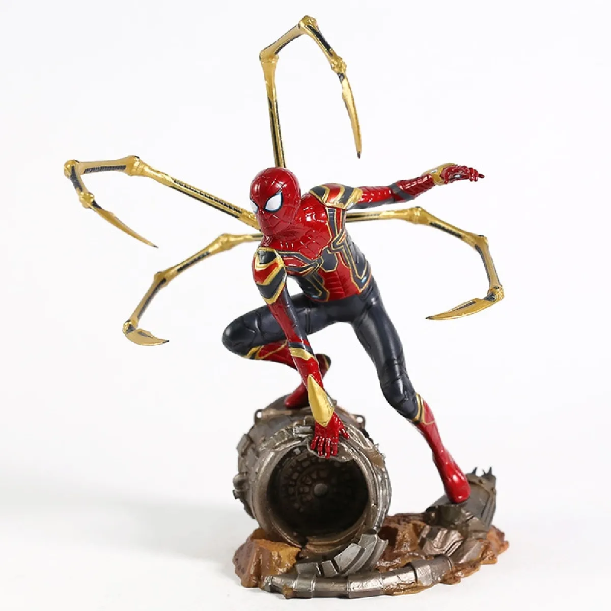 Marvel Avengers Infinity War Iron Spider Statue Spider-Man PVC Action Character Collection Model Super Hero Doll - Action Character(Coloré)