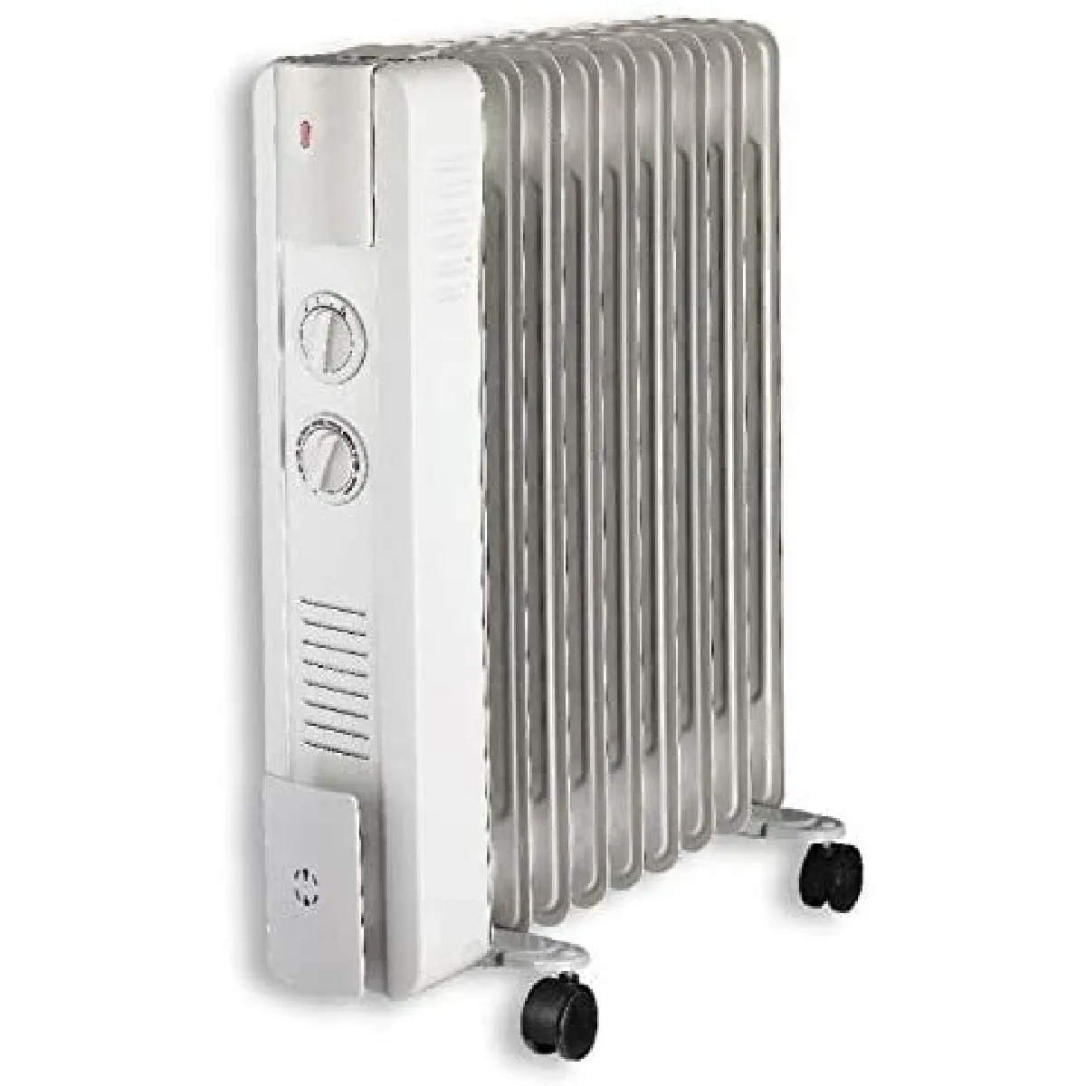 Radiateur à bain d'huile 2000W avec Thermostat mécanique Gris Clair