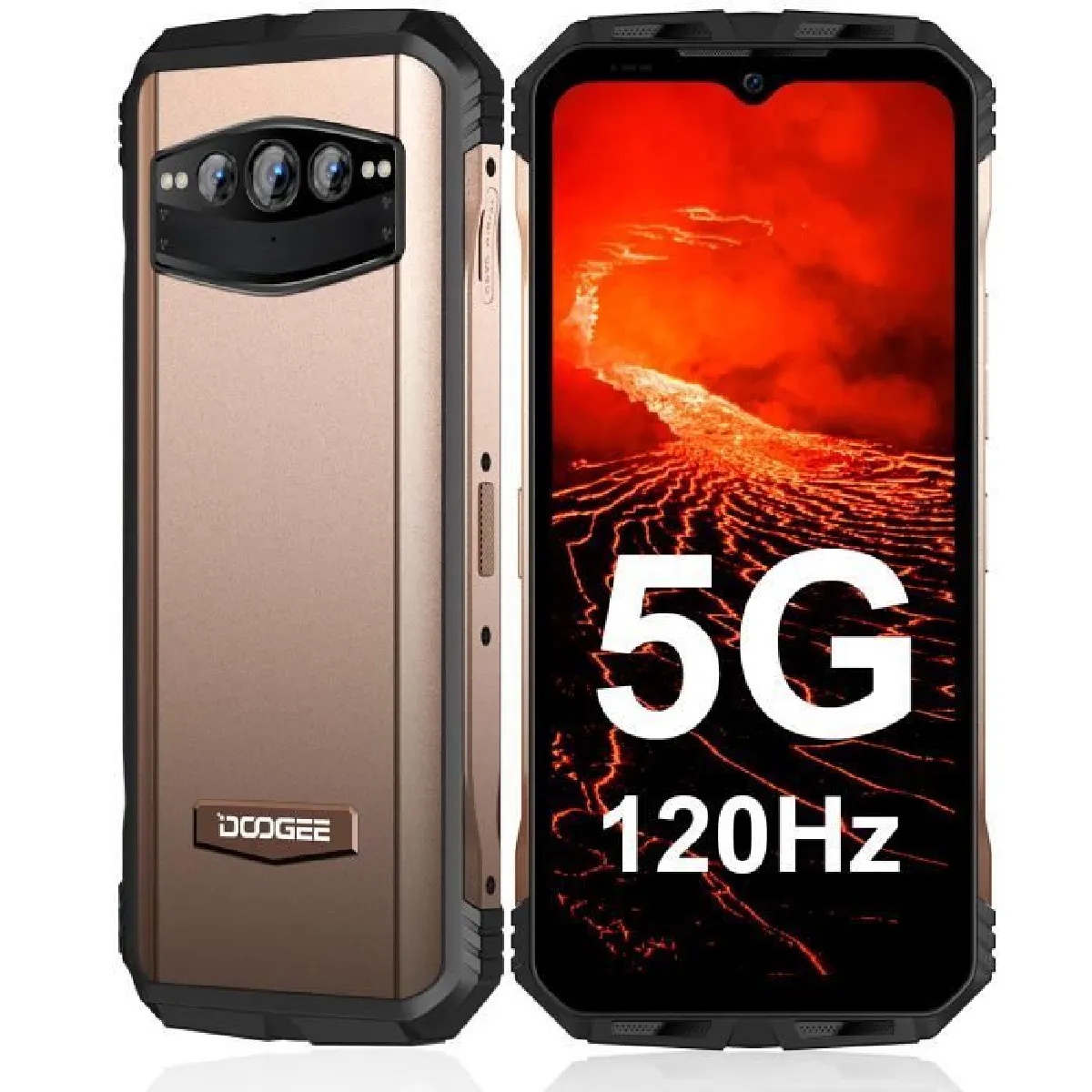 Téléphone Portable Incassable DOOGEE V30T(2023)5G 20Go+256Go 10800mAh-66W 6.58" FHD 120Hz 108MP+20MP Smartphone Robuste NFC - Or