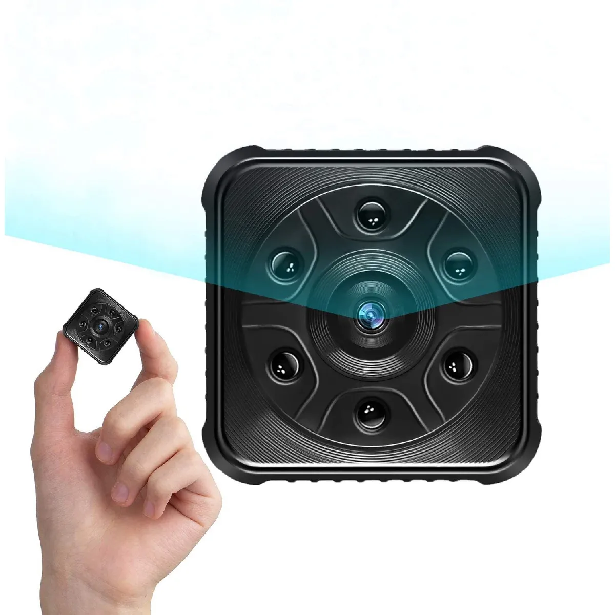 Caméra Espion, Mini Camera,1080P HD Camera Surveillance WiFi sans Fil avec Vision Nocturne et Détection de Mouvement(Noir)