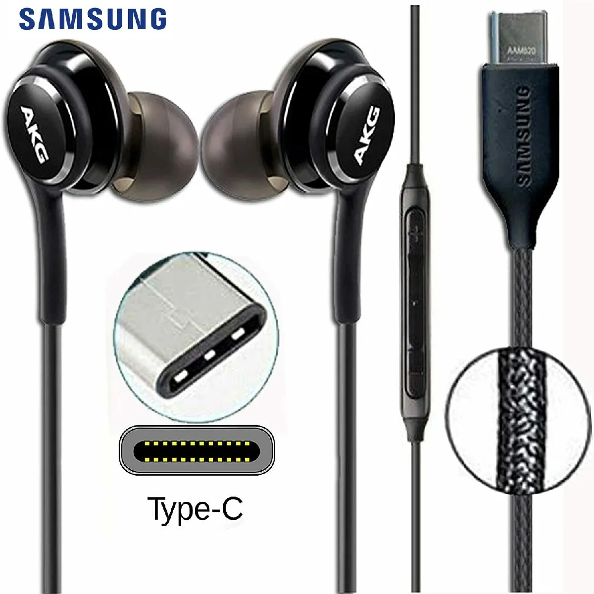 Écouteurs SAMSUNG AKG d'origine Écouteurs intra-auriculaires d'origine Type-c avec micro Casque filaire pour casque GALAXY NOTE 10/20 S20 S10 PLUS AKG