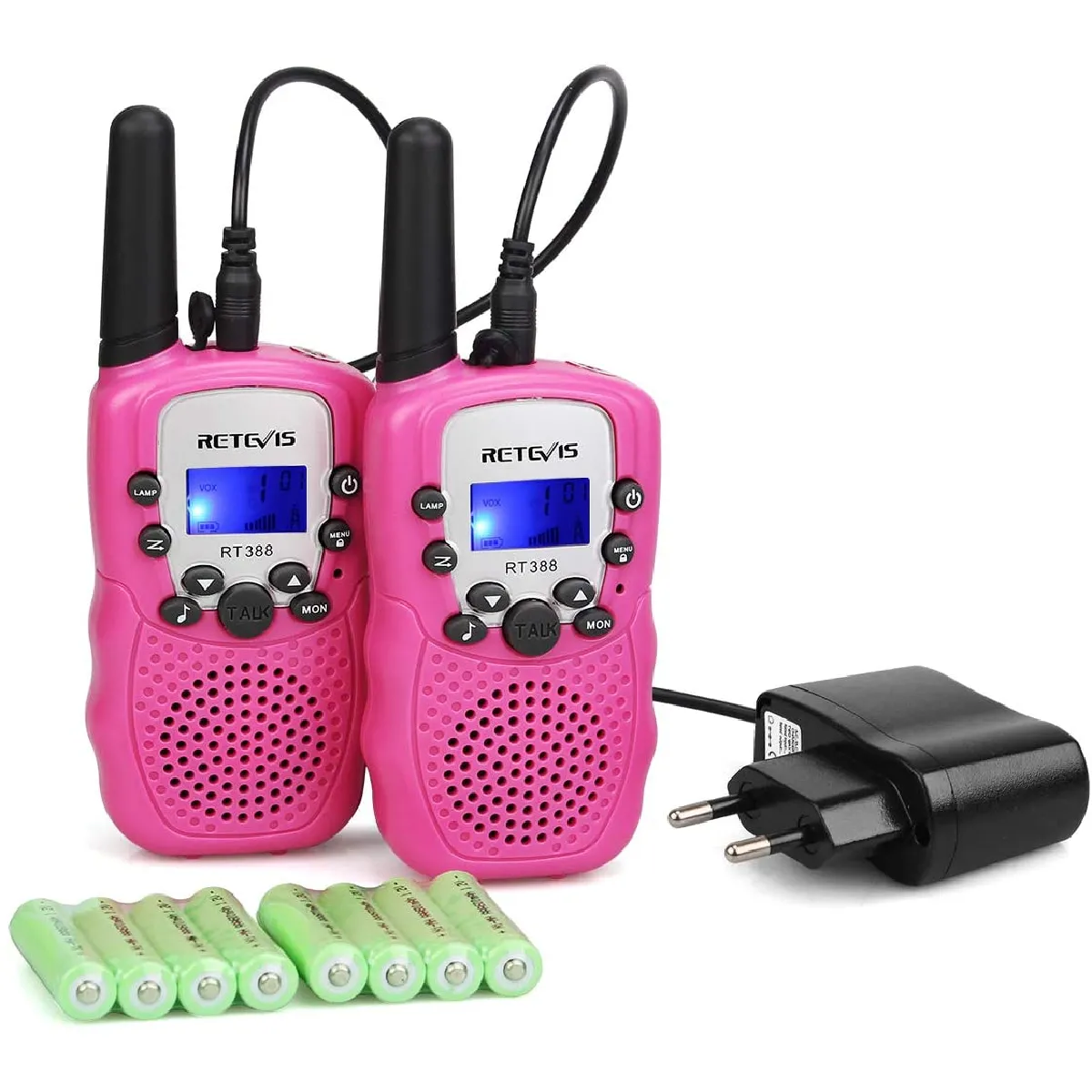 talkie walkie enfant 8 Canaux pour Camping, Jardin, Randonnée, Jeux d'intérieur rose