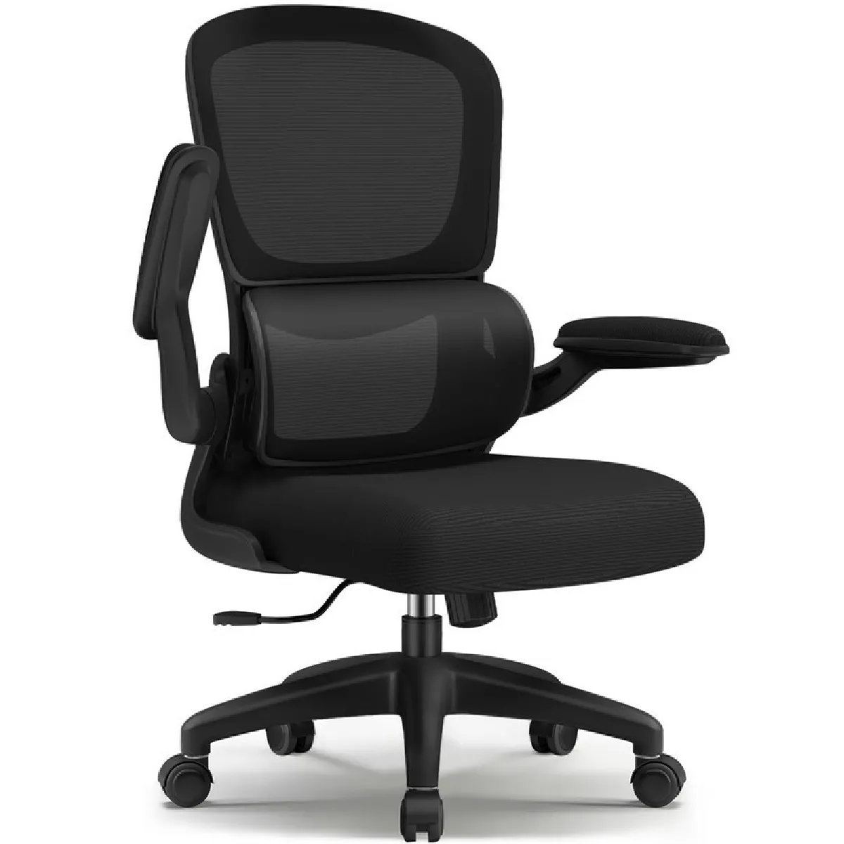 Chaise de Bureau Lexzurn Dossier avec Soutien Lombaire Ergonomique Noir