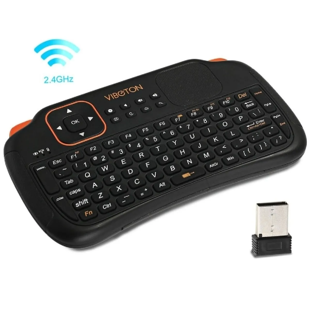 Pour PC, Pad, Android / noir Google TV Box, Xbox360, PS3, HTPC / IPTV, Veille automatique de et mode de réveil S1 Air Mouse 83 touches QWERTY 2.4GHz Mini Rechargeable & 160 Clavier sans fil avec pavé tactile