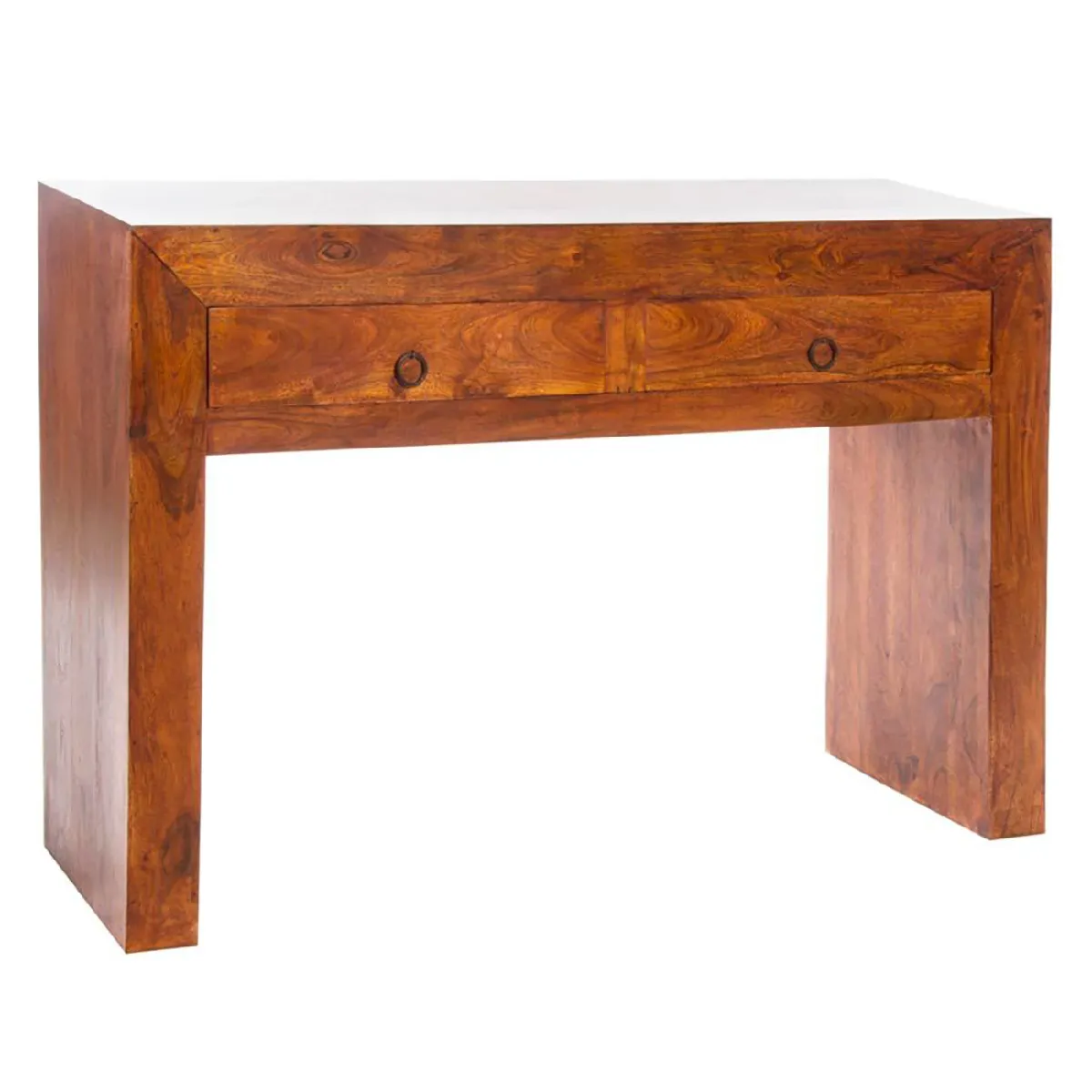 Console / Table console en bois massif et acacia coloris marron - Longueur 110 x Profondeur 35 x Hauteur 75 cm