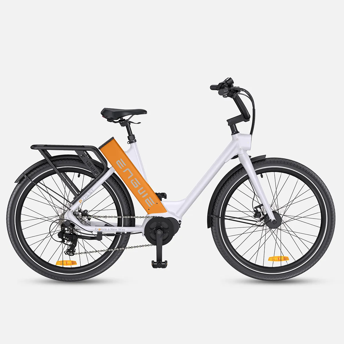 Engwe P275 ST 27.5" Vélo électrique 250W Mid-drive Motor City E-bike Batterie Samsung 19,2 Ah - Orange