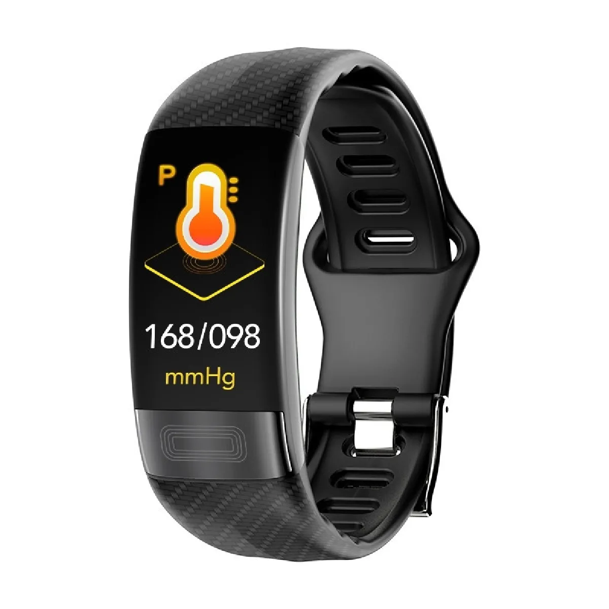 Bracelet connecté Écran couleur TFT P11 de 0,96 pouce Smartwatch IP67 ÉtancheSoutien Surveillance de la fréquence cardiaque / de la pression artérielle / ECG / Diagramme de Lorentz / Indice de santé des VRC Noir