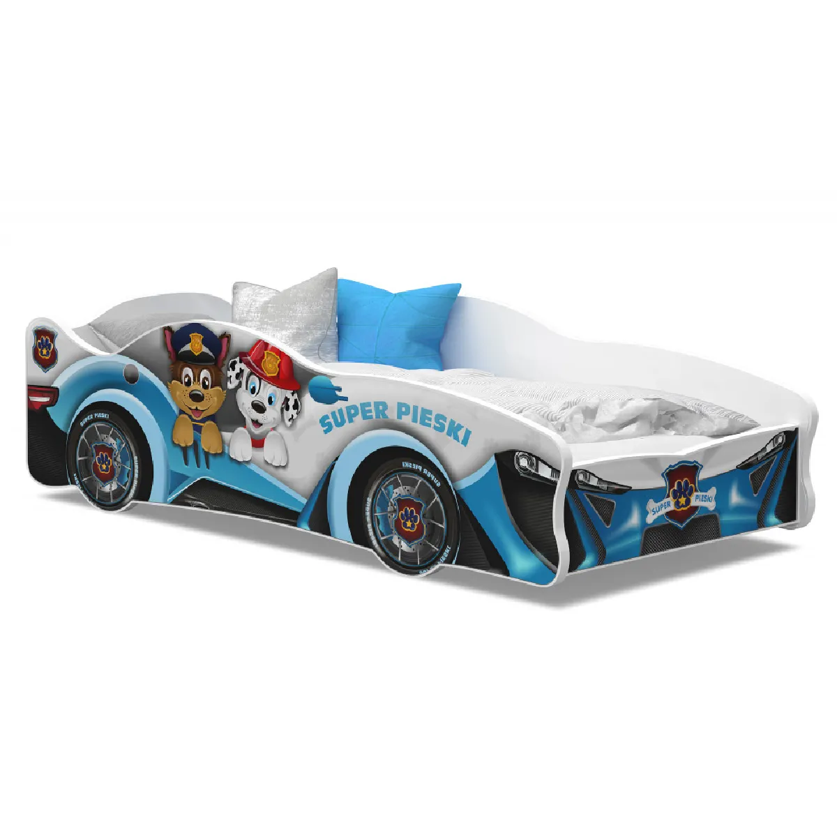 Lit Enfant Voiture 80x160 28 Pat Patrouille Thème Livré avec sommiers et matelas en mousse de 7cm