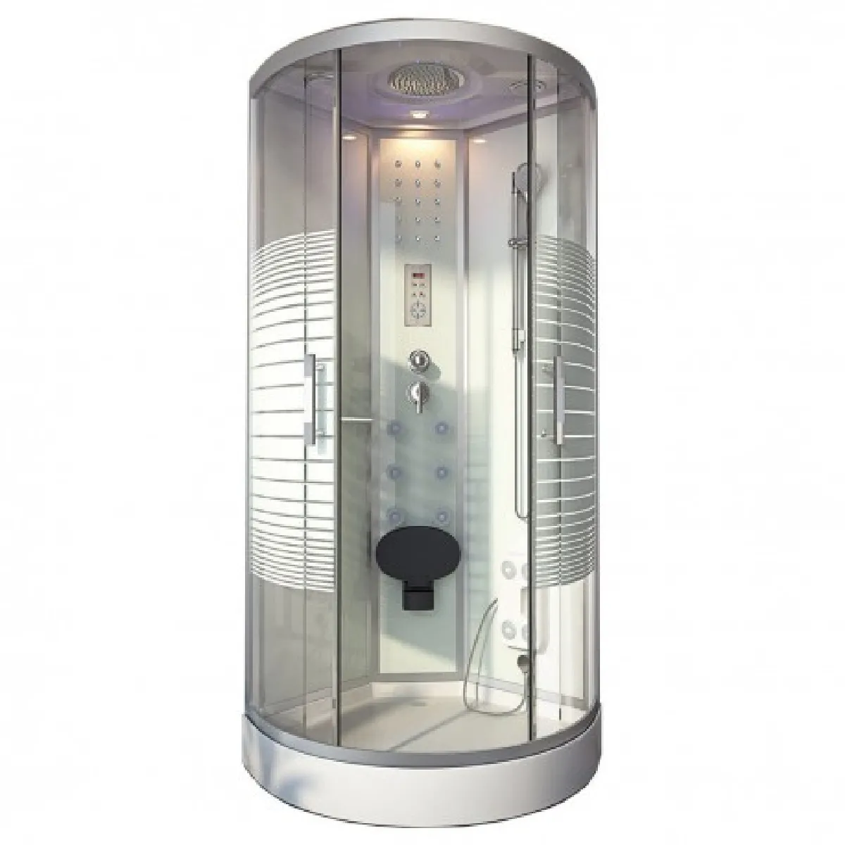 Cabine de douche Hammam 90 x 90 x 220 cm Desineo modèle blanc