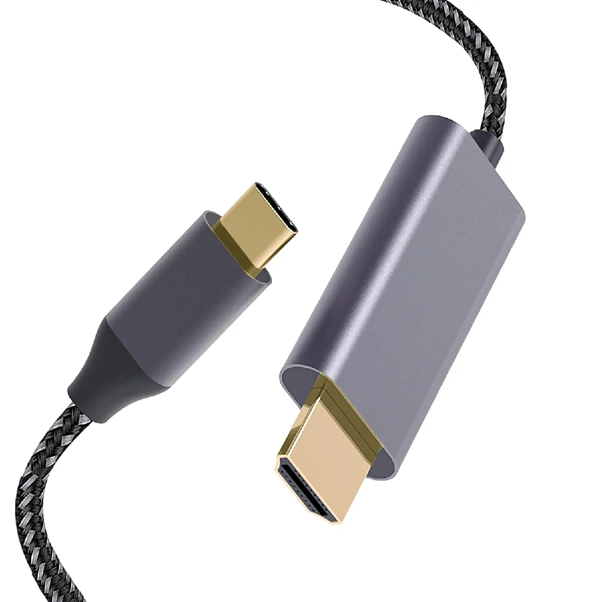 Câble USB C vers HDMI 4K, adaptateur de câble USB Type C vers HDMI de 10 pieds Câble tressé haute vitesse pour connecter les ordinateurs portables et les téléphones portables au téléviseur