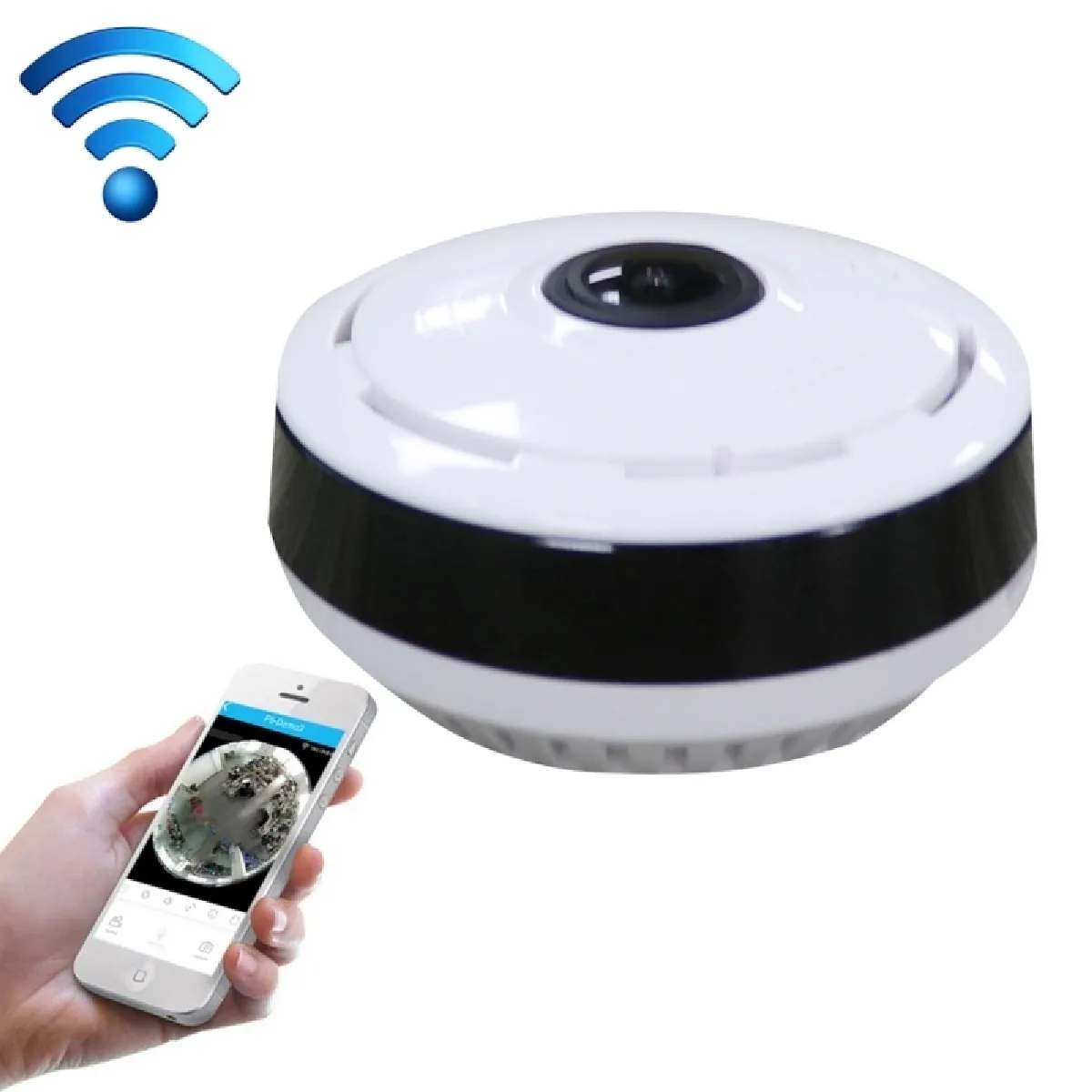 Caméra IP Fisheye grand angle 1.0MP Smart Wireless Wifi IP, carte de soutien TF 128 Go max