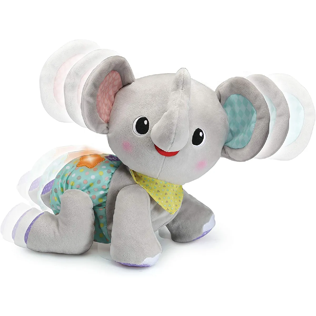 peluche éléphant encourage à ramper et favorise la motricité gris