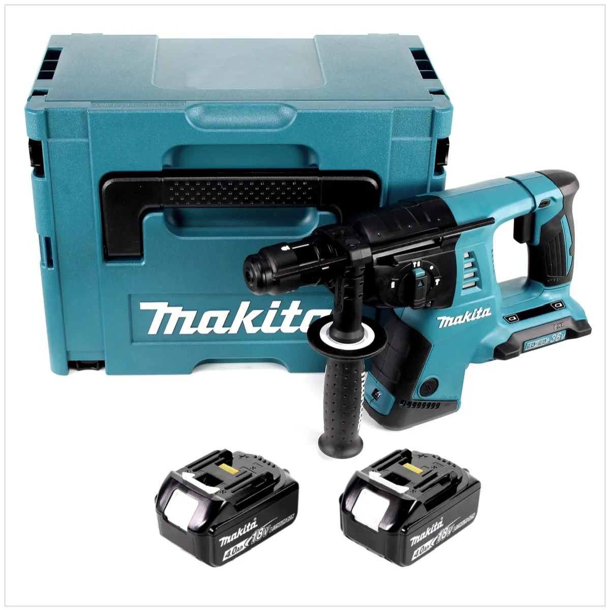 Makita DHR 264 2 x 18 V / 36 V Li-Ion SDS Plus Perforateur burineur sans fil avec boîtier Makpac 4 inclus 2 x BL 1840 18 V 4,0