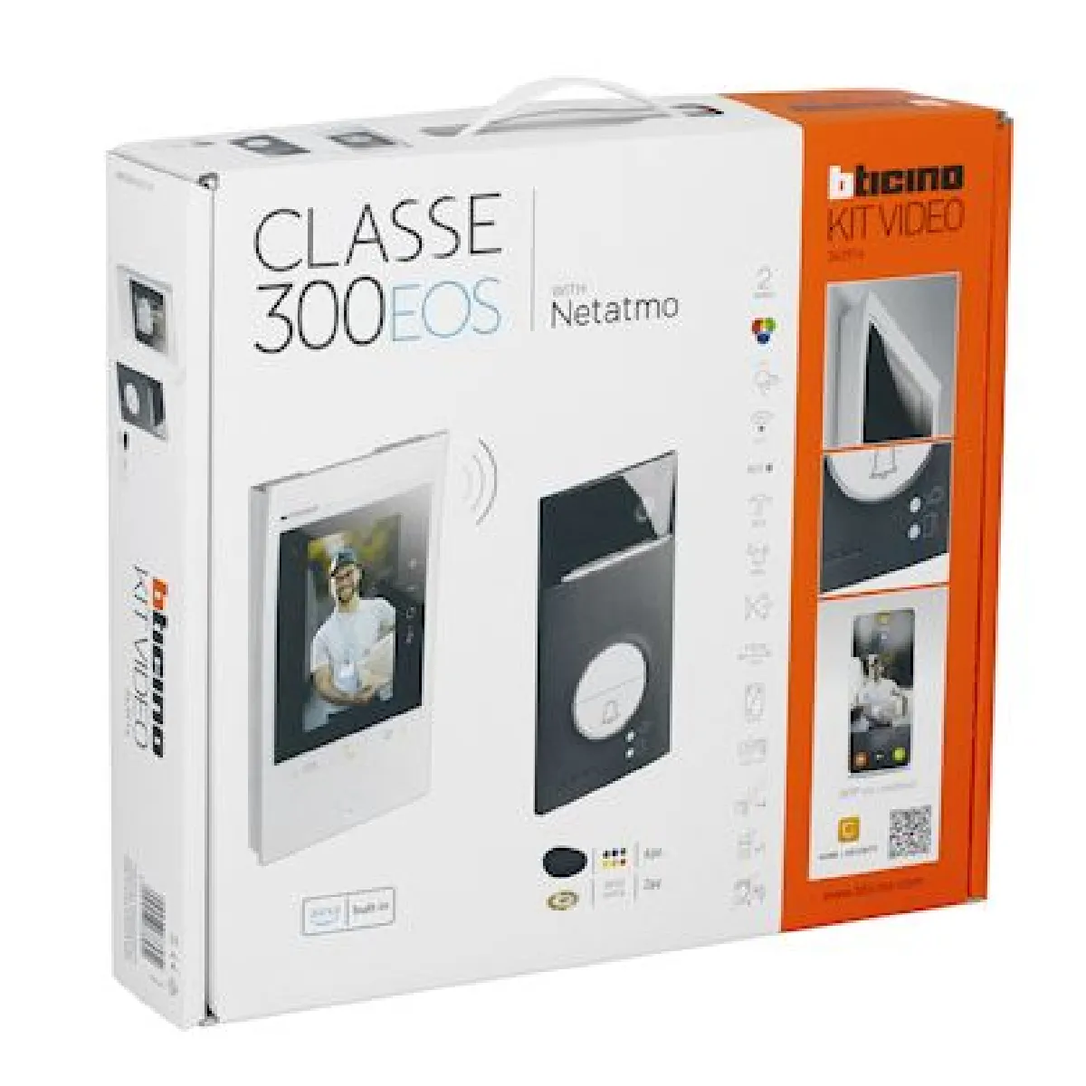 kit portier vidéo - bticino classe 300eos with netatmo - ecran 5 pouces - noir - bticino bt363916