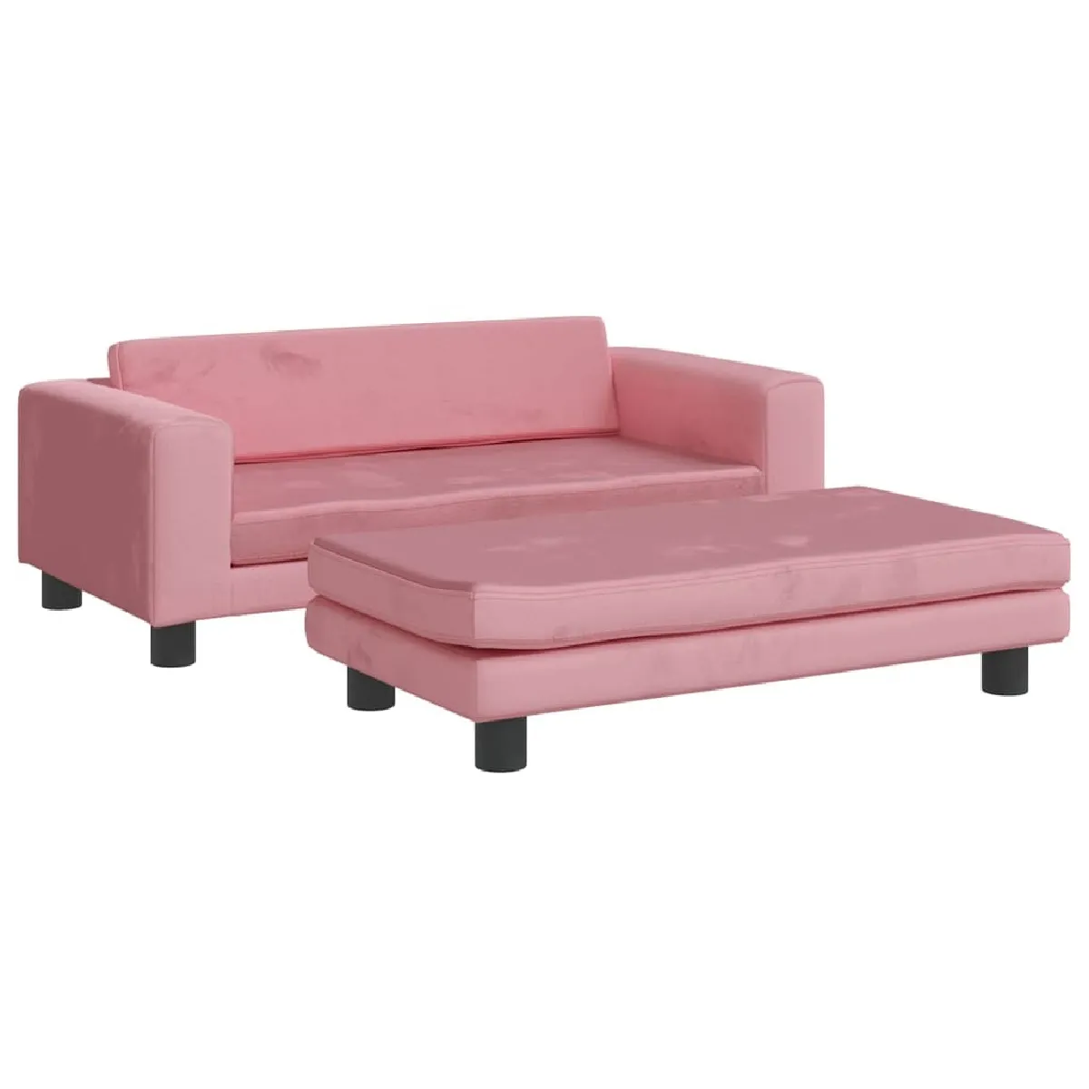 Canapé avec repose-pied pour enfants,Canapé Relax,Sofa de Salon,Banquette rose 100x50x30 cm velours -GKD812281