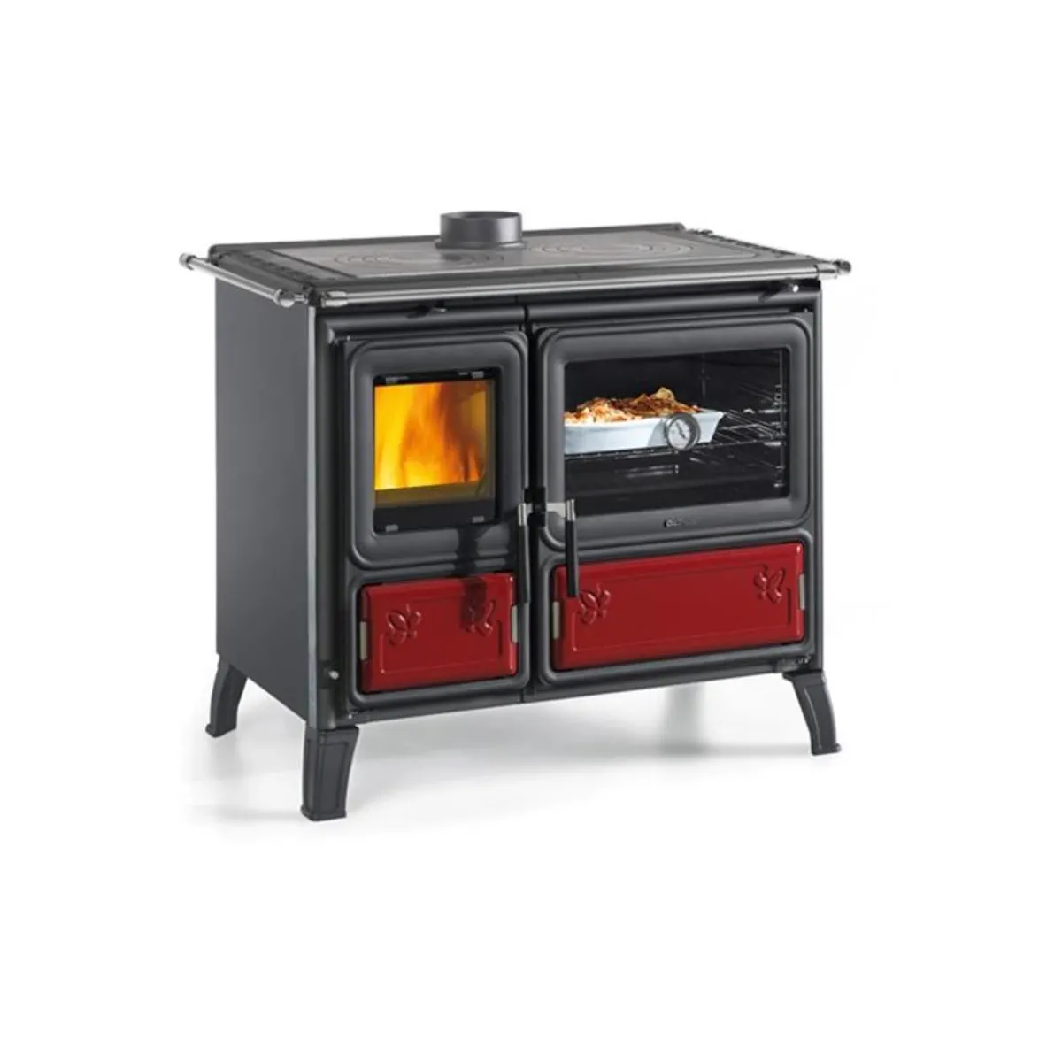 Cuisinière à bois 8.7kw bordeaux - 7018000 - NORDICA