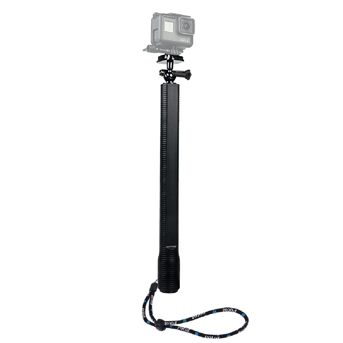 Perche GoPro Monopied de poche selfie extensible en alliage d'aluminium imperméable avec base à dégagement rapidevis longue et cordon d'attache long pour l'action OsmoGoPro NOUVEAU HERO / HERO7 / 6/5/5 session / 4 Autres caméras d'actionlongueu