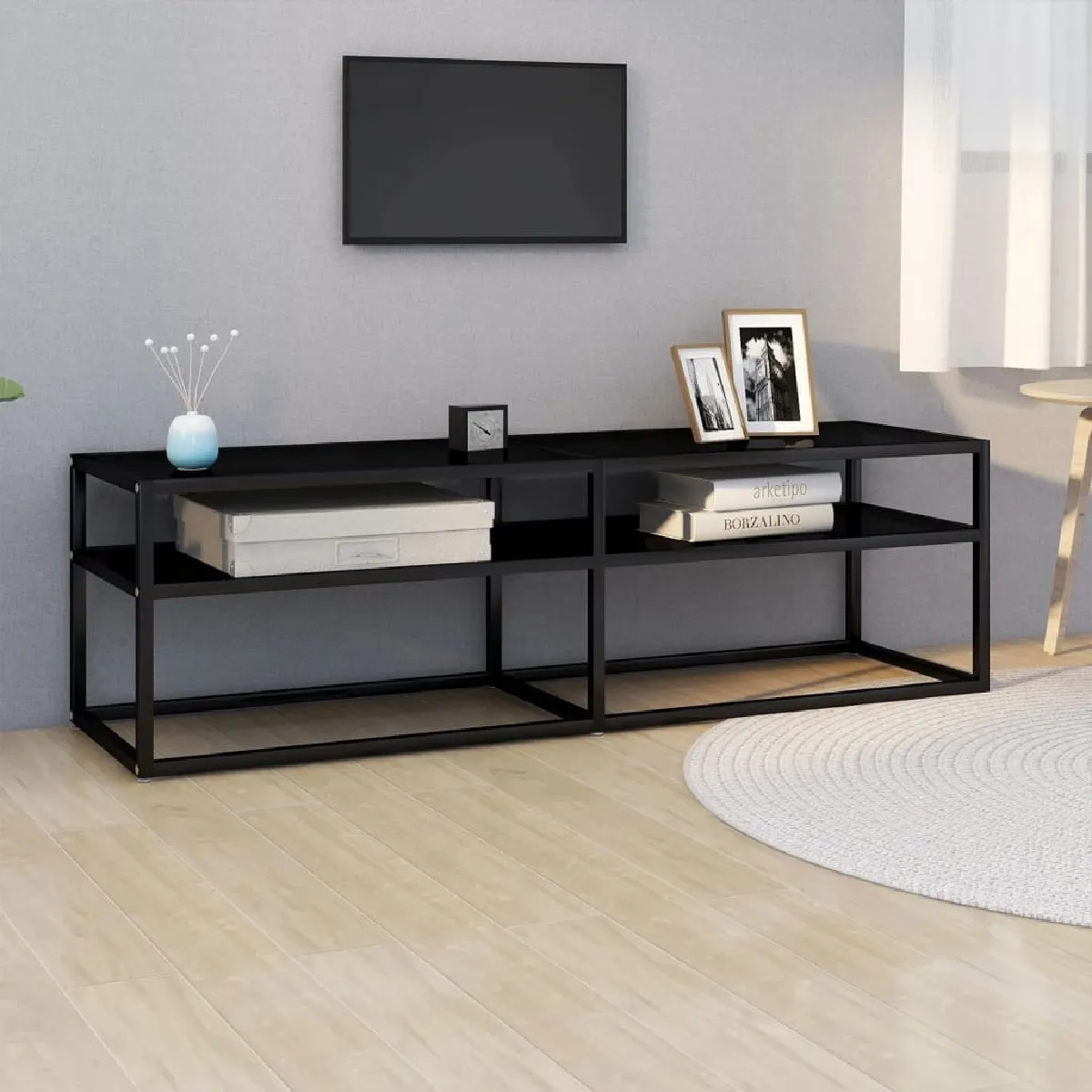 Maison Chic Meuble Tv Scandinave Banc Tv Pour Salon Noir X X