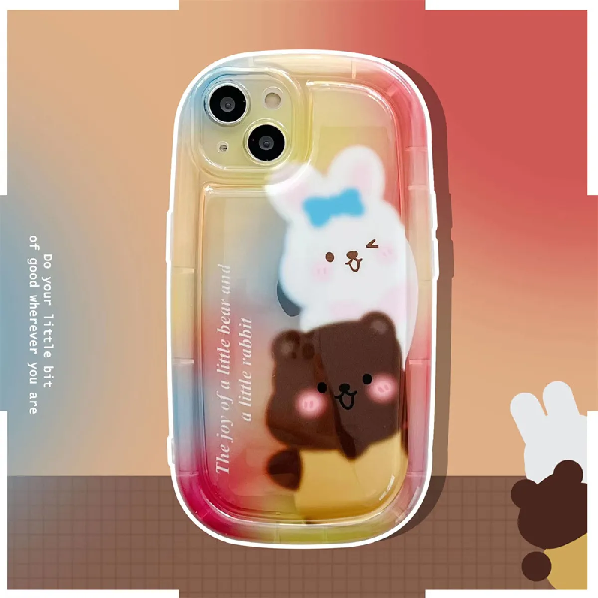 Étui pour iPhone13Pro Blush petit ours brun coque de téléphone portable en silicone