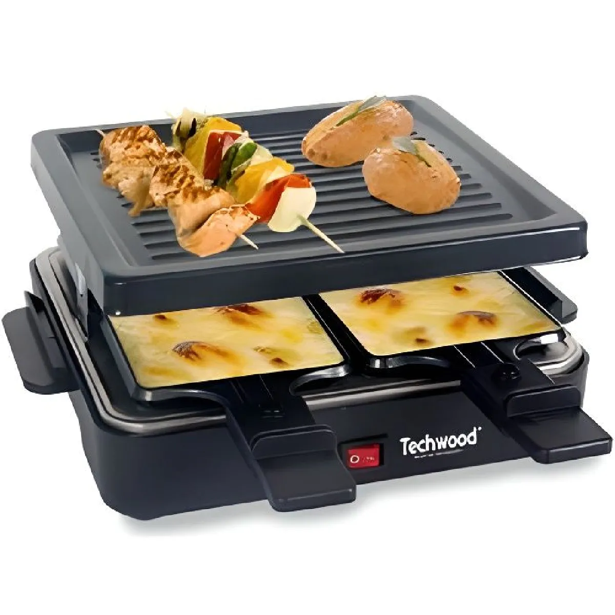 APPAREIL A RACLETTE + GRIL pour 4 personnes Revêtement anti-adhésif