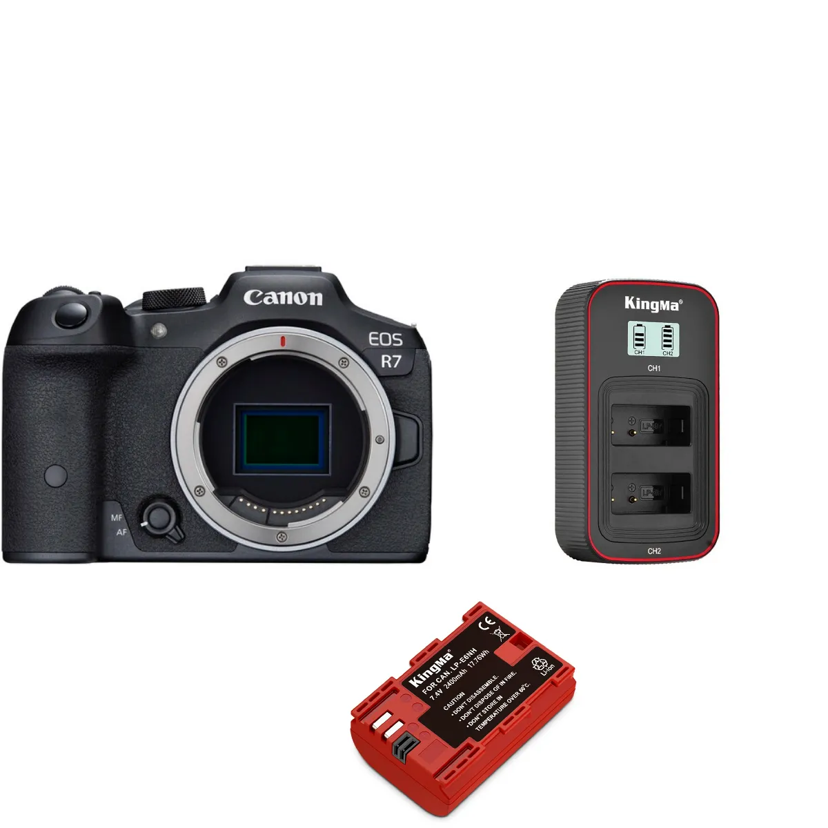 CANON EOS R8 body+Kingma 1040mAh Battery (Canon LP-E17)+Kingma LCD Dual USB charge(for Canon LP-E17)