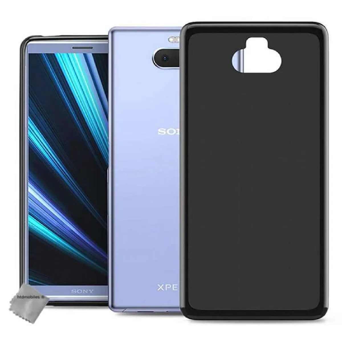 Coque silicone gel fine pour Sony Xperia 10 + film ecran - NOIR