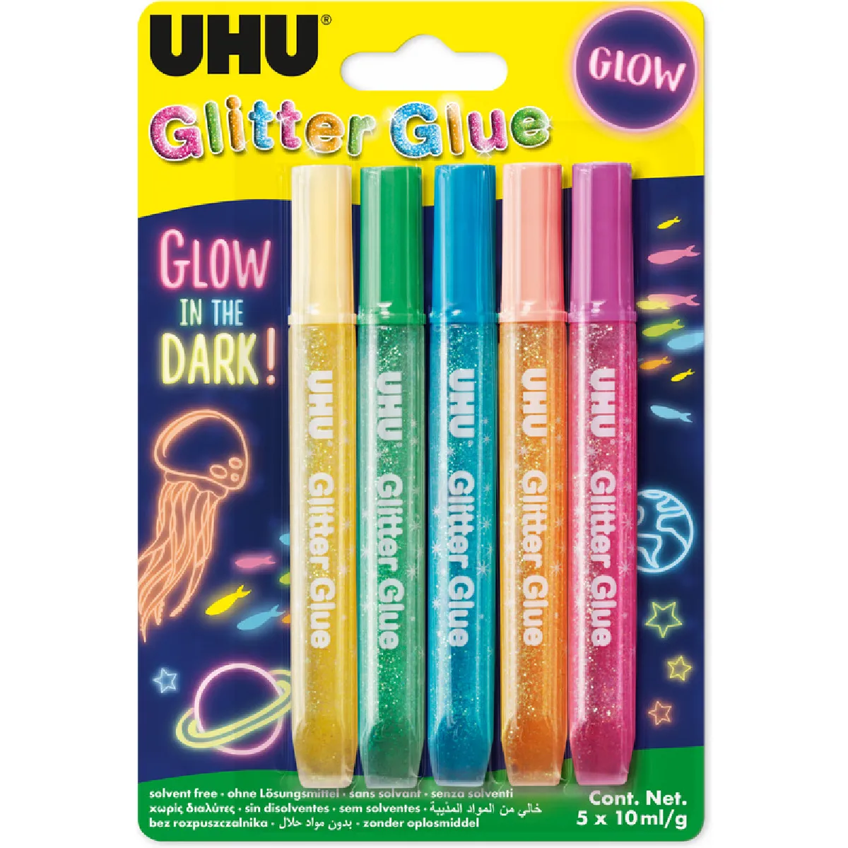 UHU Colle à paillettes Glitter Glue 'GLOW IN THE DARK' ()