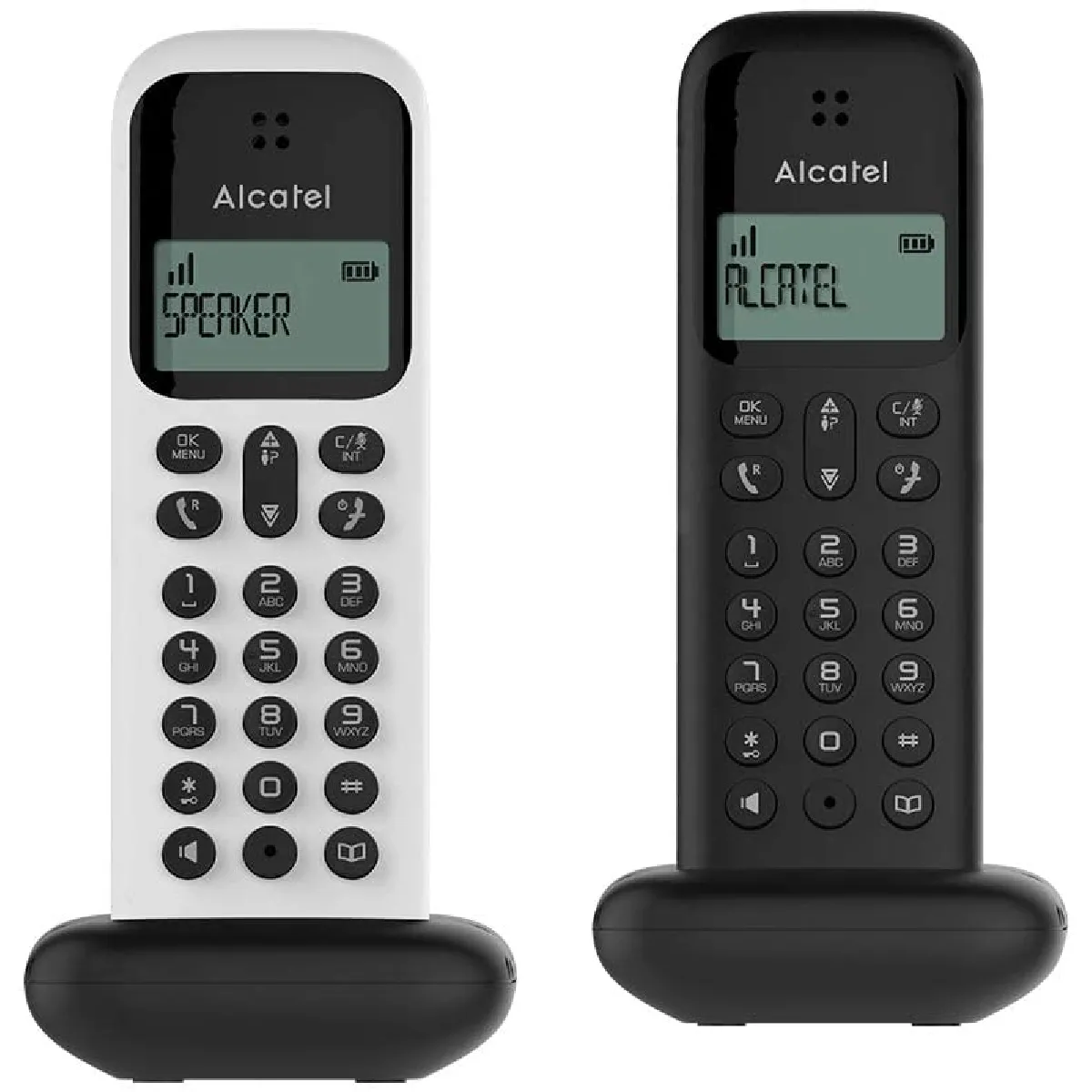 telephone DUO sans fil avec fonction mains libres noir et blanc