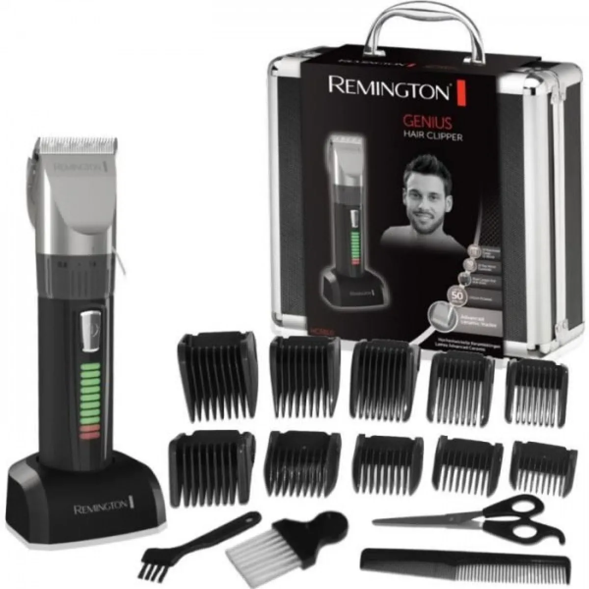 Tondeuse a Cheveux Remington HC5810 Coffret Cheveux, Cheveux Homme,Lames Auto-Affûtées Advanced Ceramic, Moteur Pro Puissant