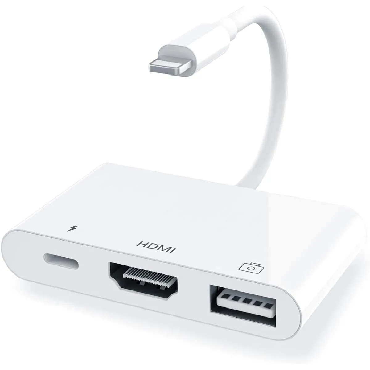 Adaptateur, adaptateur de caméra USB 3 en 1 avec adaptateur HDMI AV numérique 1080P + répartiteur de charge, prise en charge du lecteur flash USB, clavier MIDI, souris