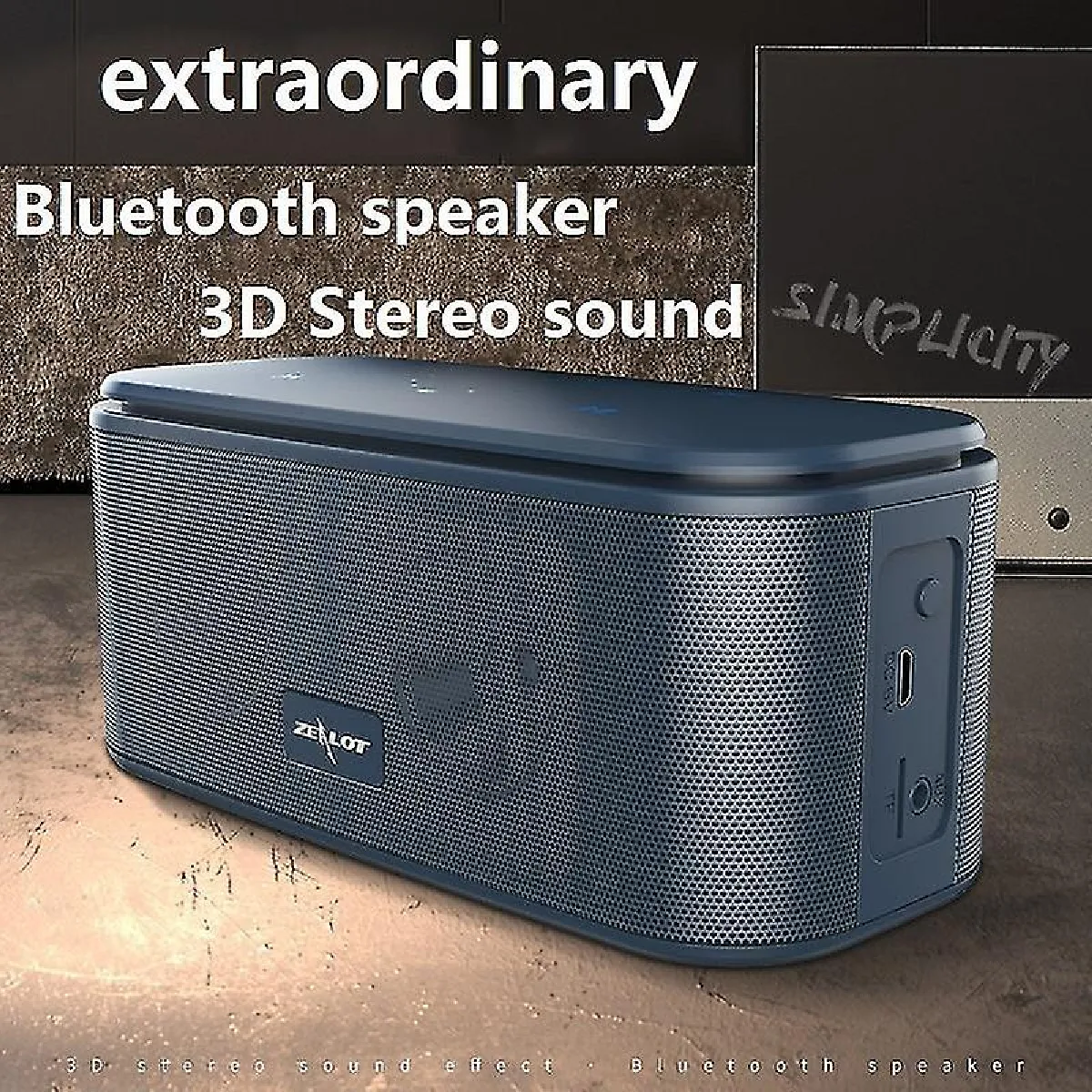 Zélote S25 Touch Control En haut-parleur sans fil Bluetooth haut-parleur Simple Extraordinaire 3D Stéréo HiFi Box Music Center Ornement