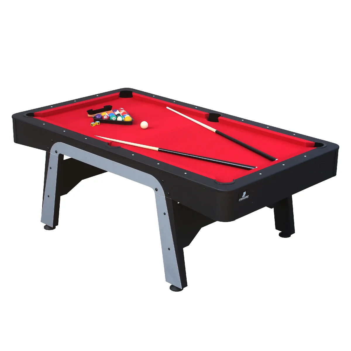 Cougar Table de Billard Arch Pro 7ft Noir / Rouge pour l'intérieur - Accessoires inclus - Table jeu Adulte & Enfant