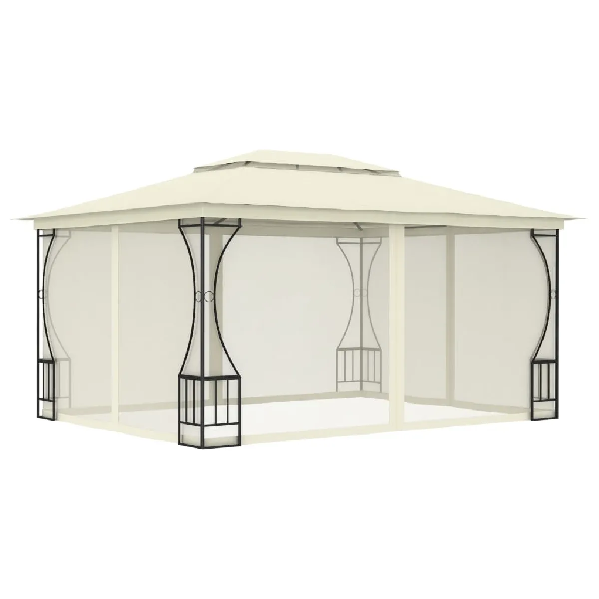 Tonnelle - Pergola avec moustiquaire 300x400x265 cm Crème -GKD52637