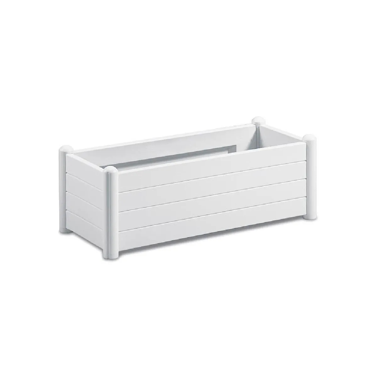 STEFANPLAST Bac a fleurs rectangulaire - Finition en bois - 100x43xH35cm - 80L - Blanc