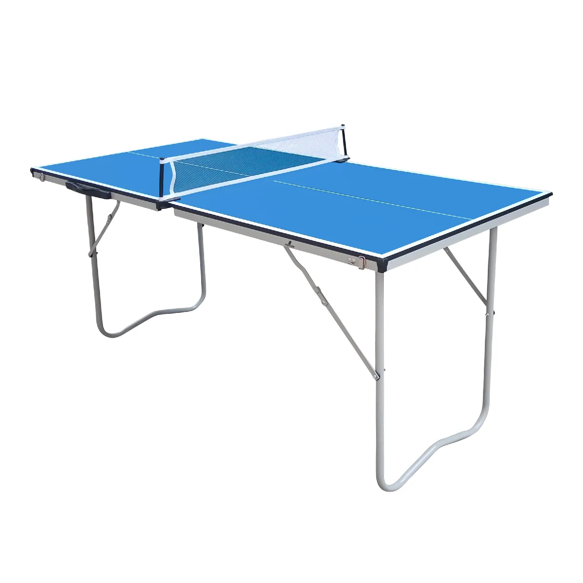 COUGAR Table de Ping Pong Mini 1500 Basic Portable Bleu - Ping Pong de Table Cadre Robuste Aluminium, Protections Angles - Tennis de Table Pliable, Rangement Facile, Garantie de 2 ans.