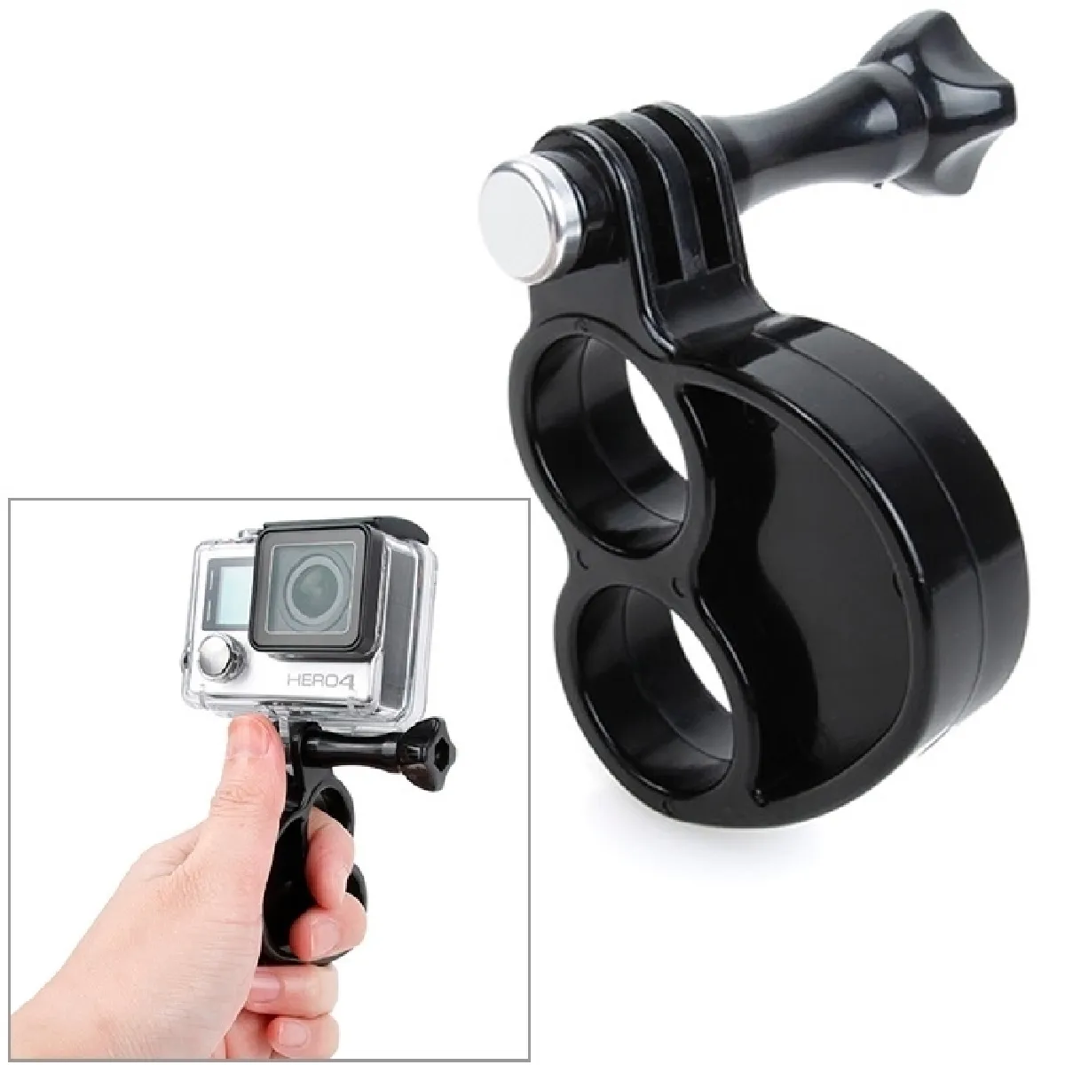 Stabilisateur noir pour GoPro HERO4 / 3 + / 3/2/1 Poignée Doigts avec vis à oreilles