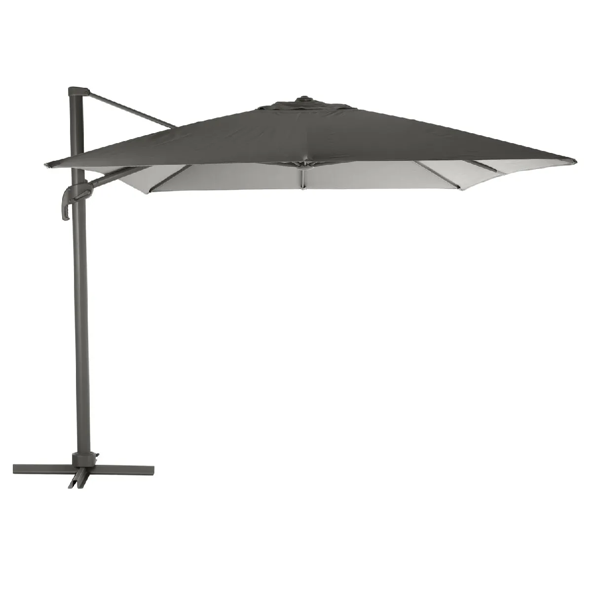 Parasol déporté carré Eléa - Inclinable - L. 300 x l. 300 cm - Gris ardoise et graphite